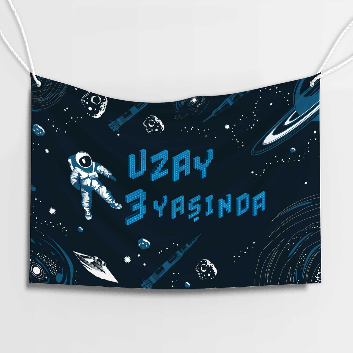 Uzay Keşfi Doğum Günü Afişi