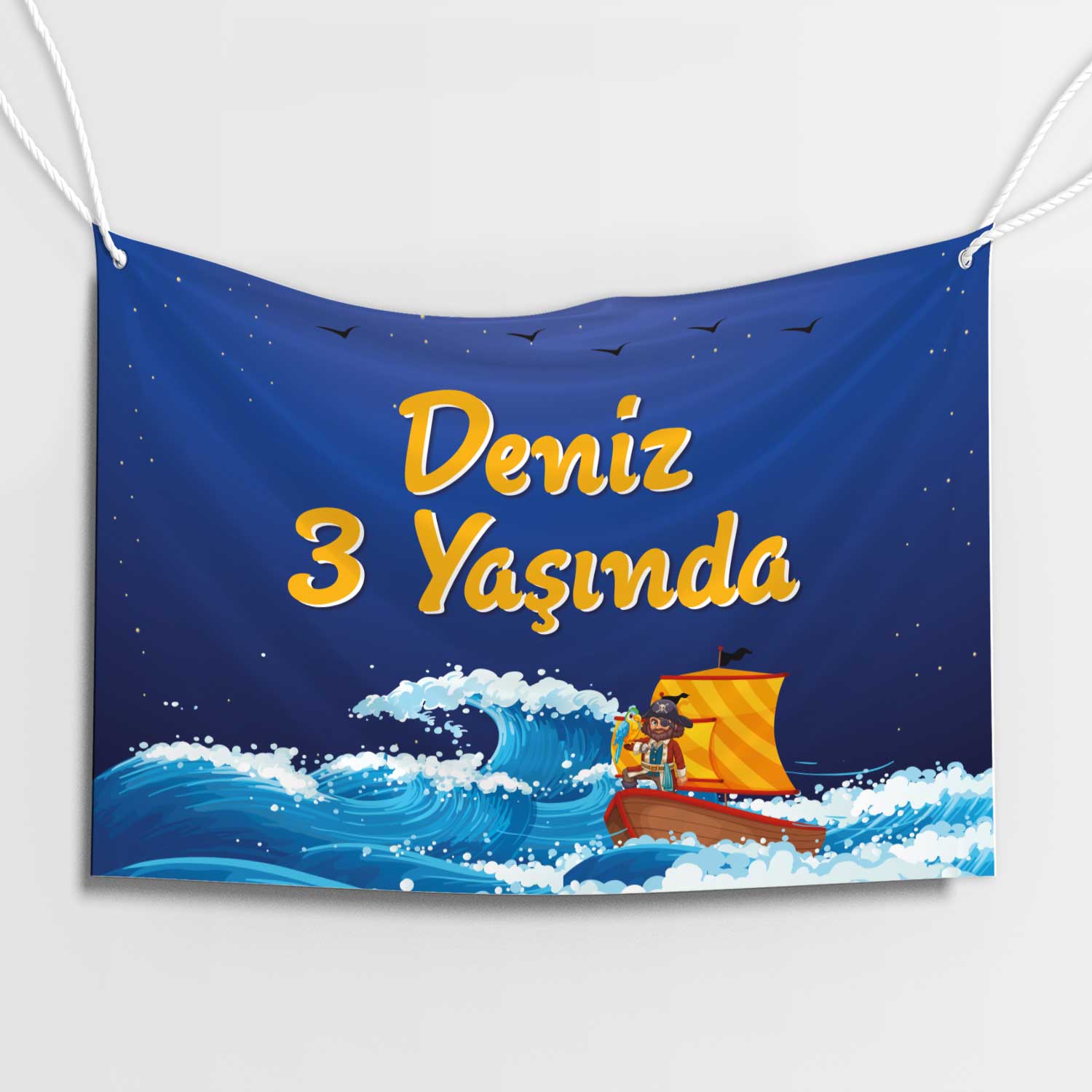 Mavi Ufuklar Deniz Doğum Günü Afişi