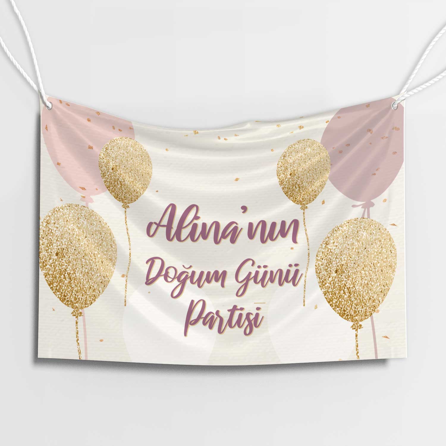 Pastel Balonlar Doğum Günü Afişi