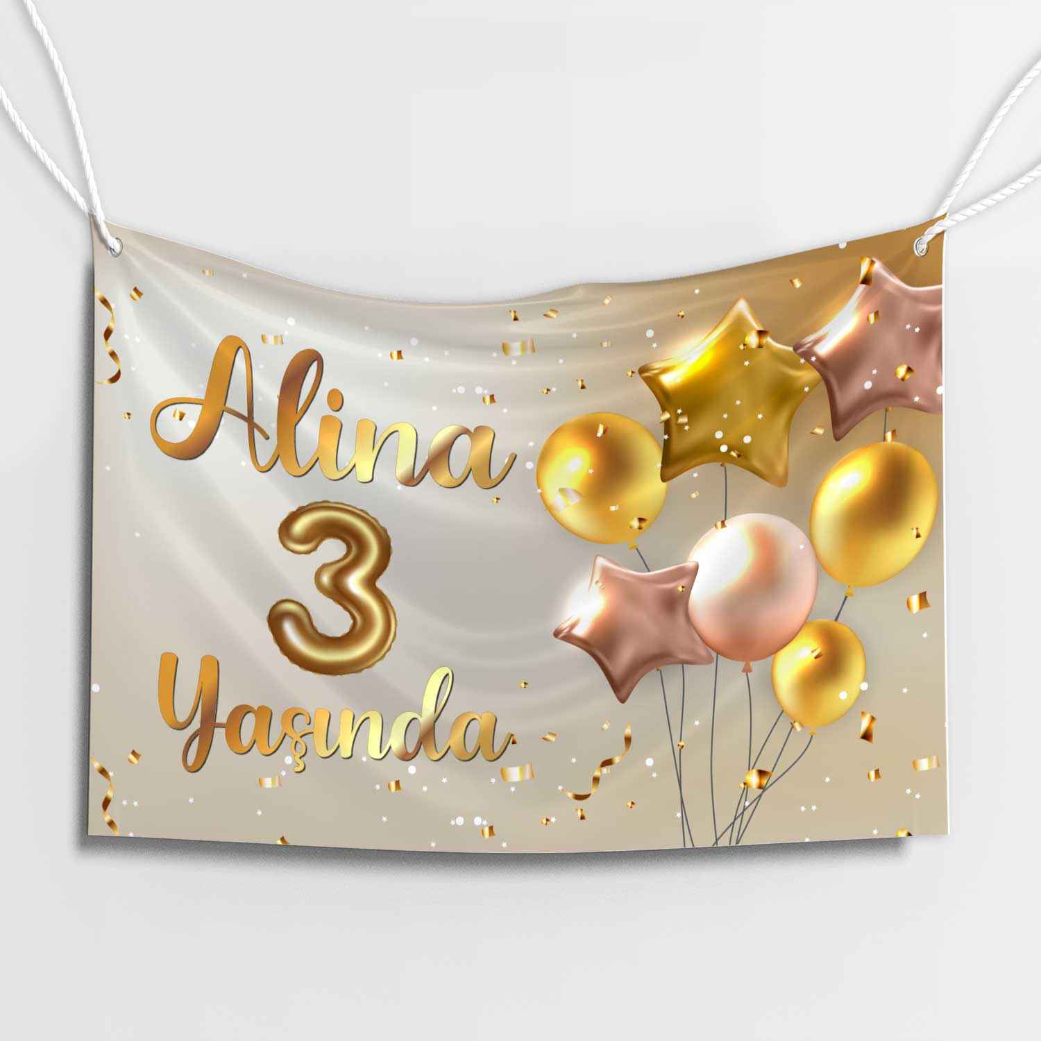 Altın Balonlar Doğum Günü Afişi