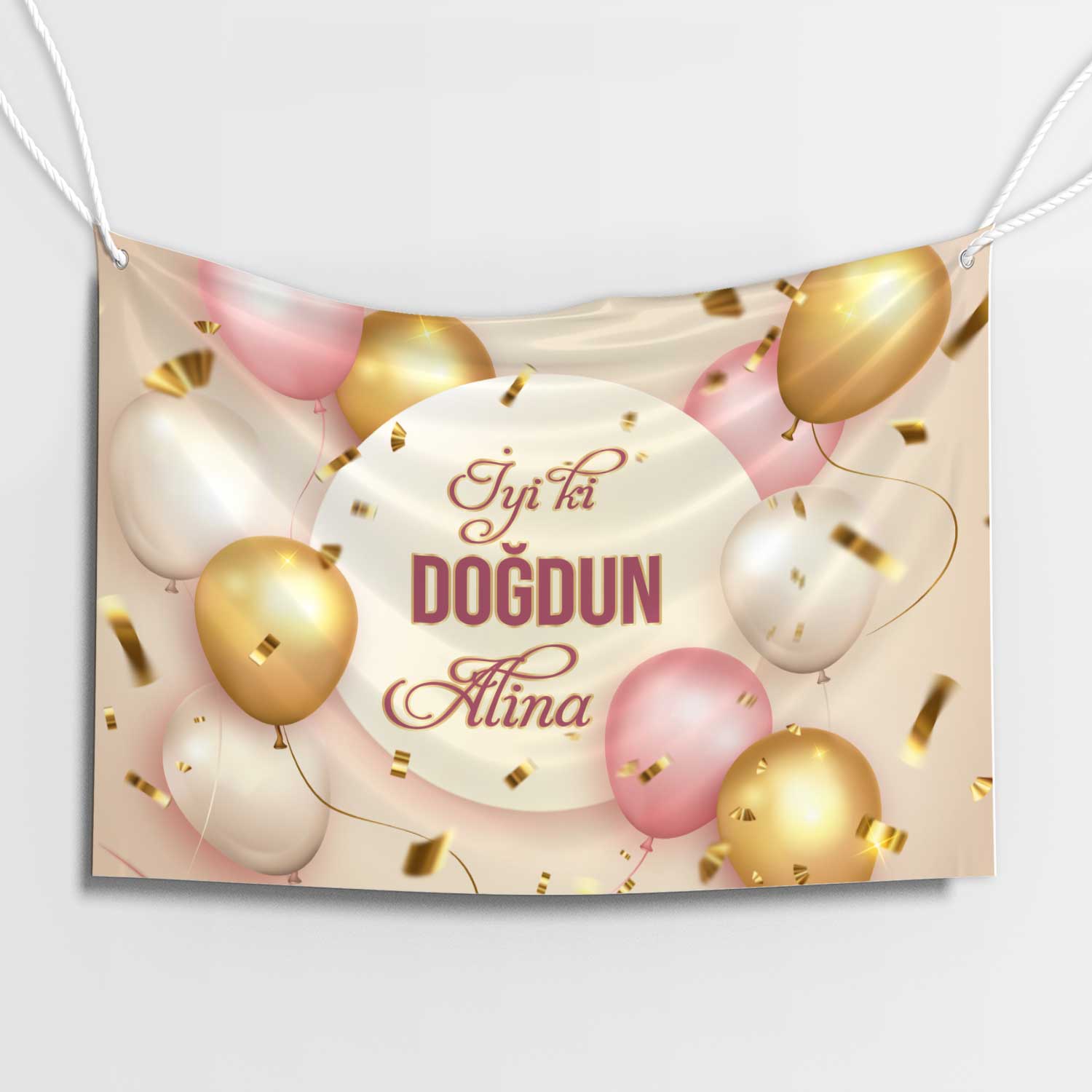 Altın Işıltı Doğum Günü Afişi