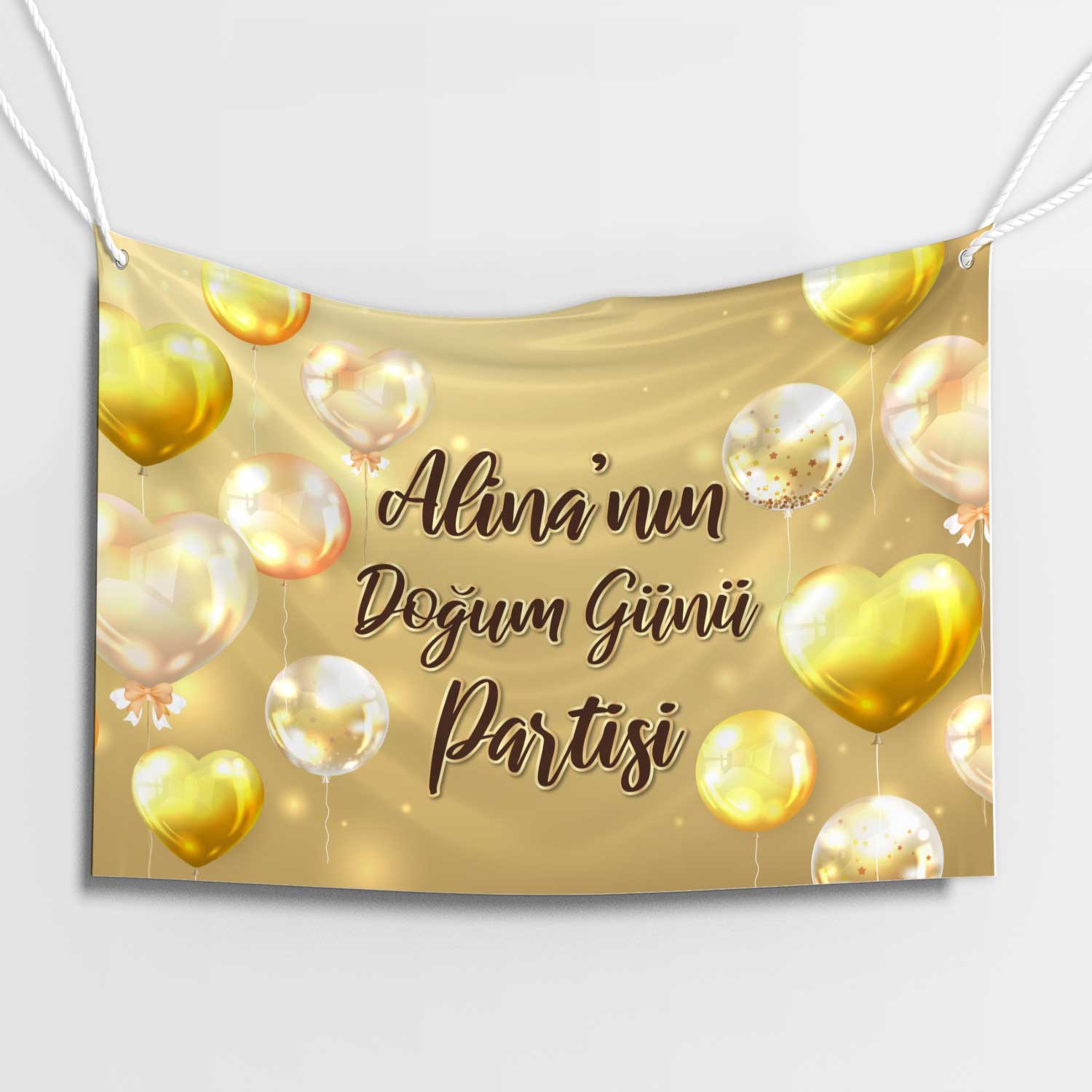 Altın Parti Doğum Günü Afişi