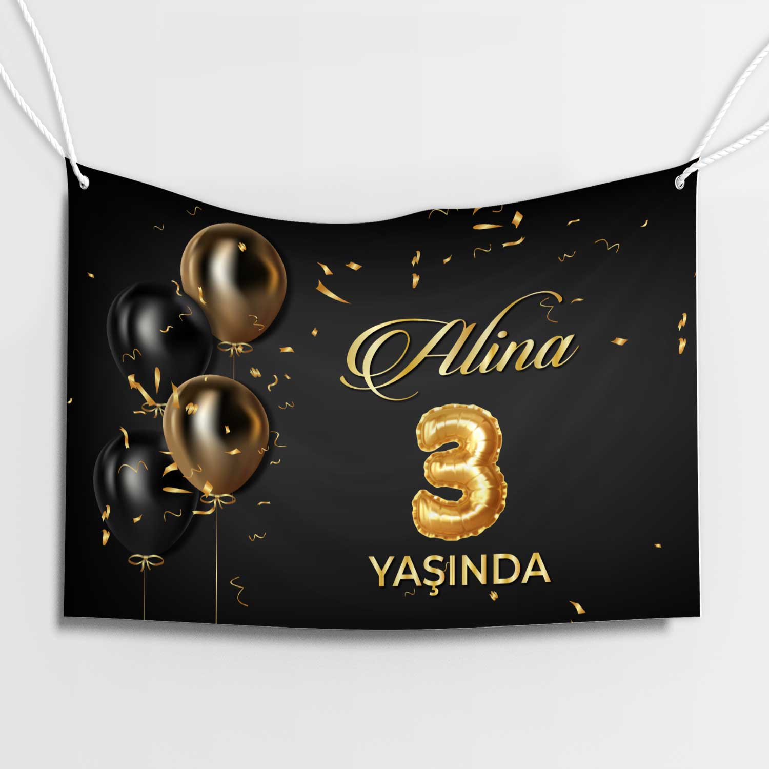 Siyah Gold Minimal Doğum Günü Afişi