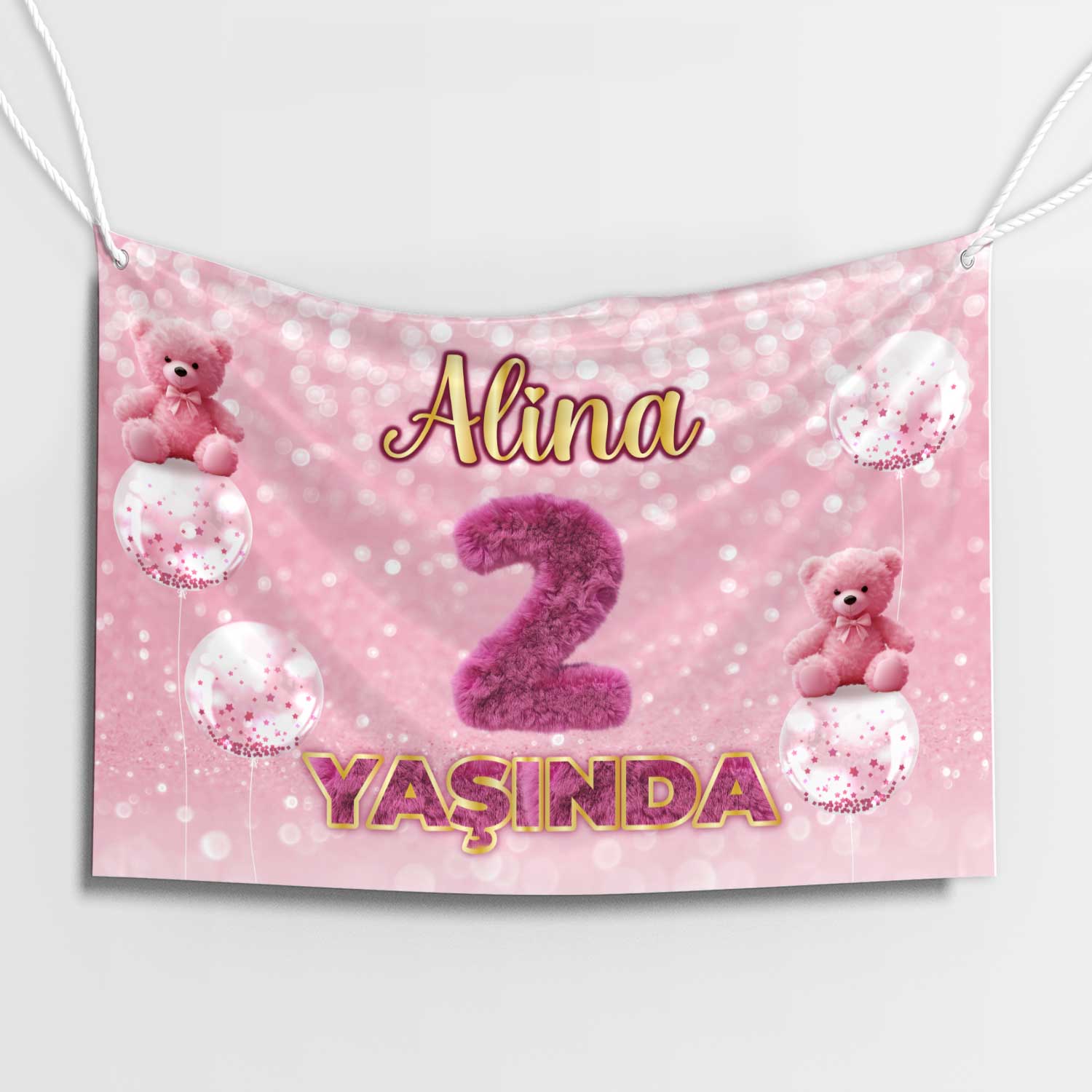 Pembe Parıltı Doğum Günü Afişi