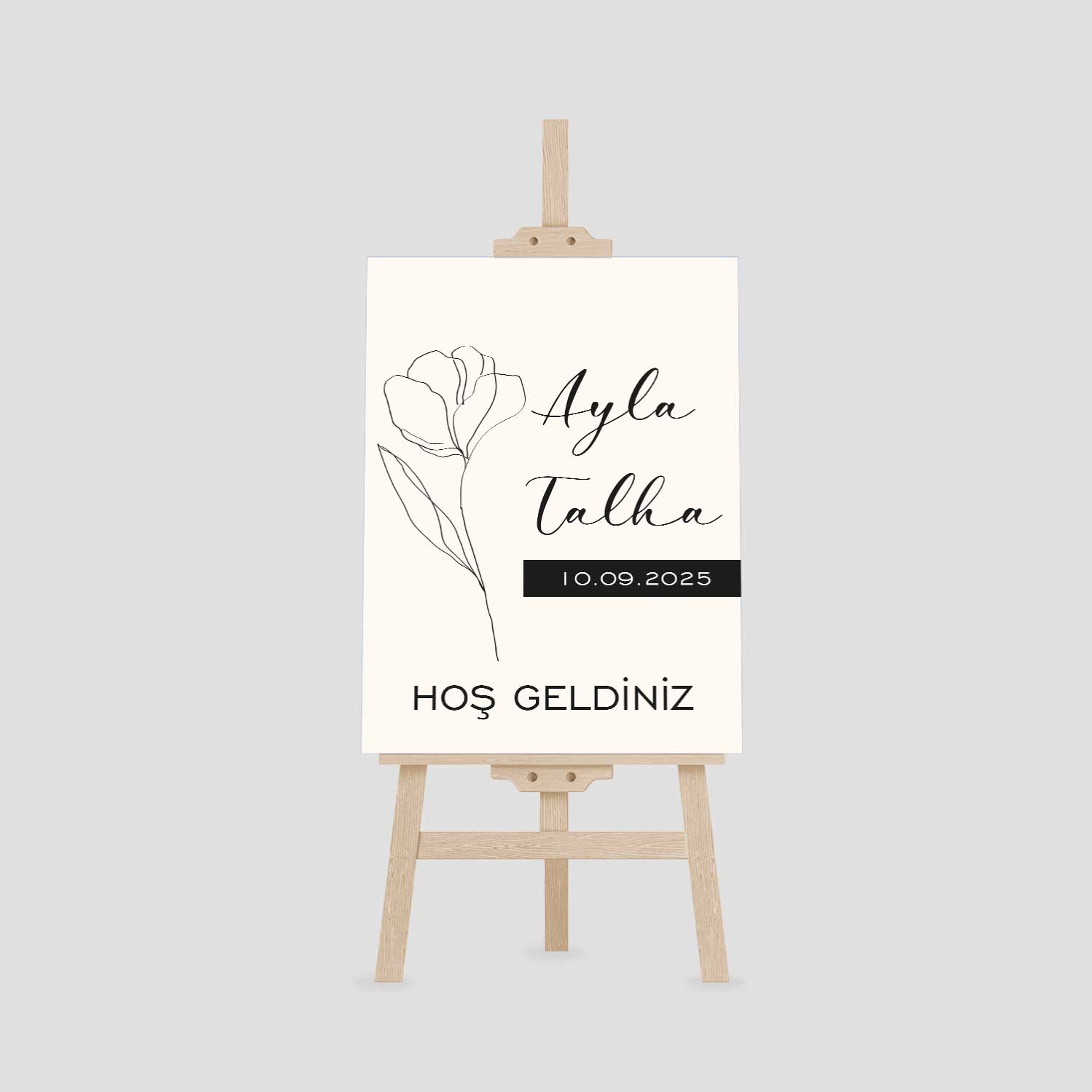 Minimal Siyah Beyaz Karşılama Panosu