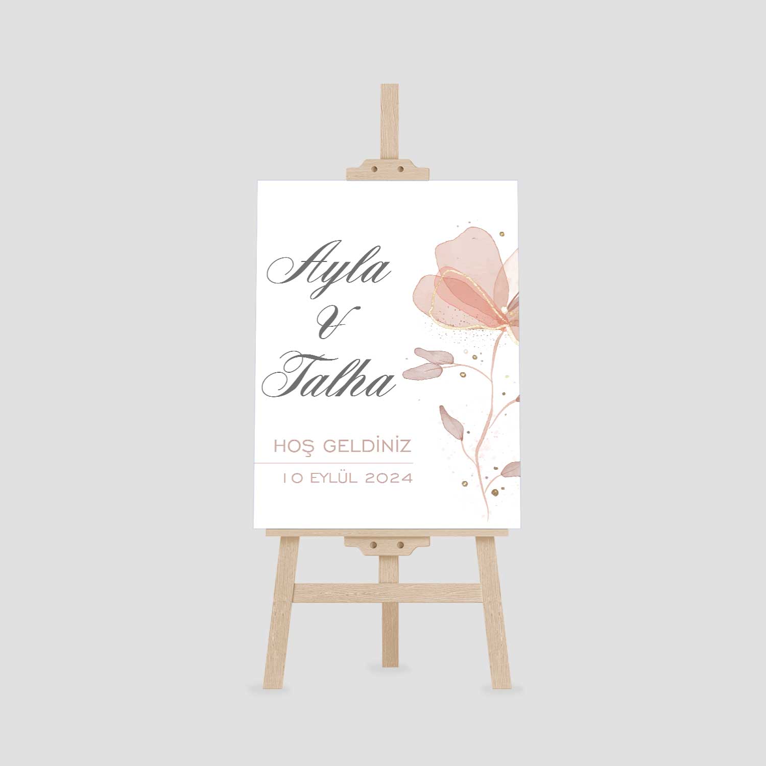 Krem Altın Papatya Karşılama Panosu