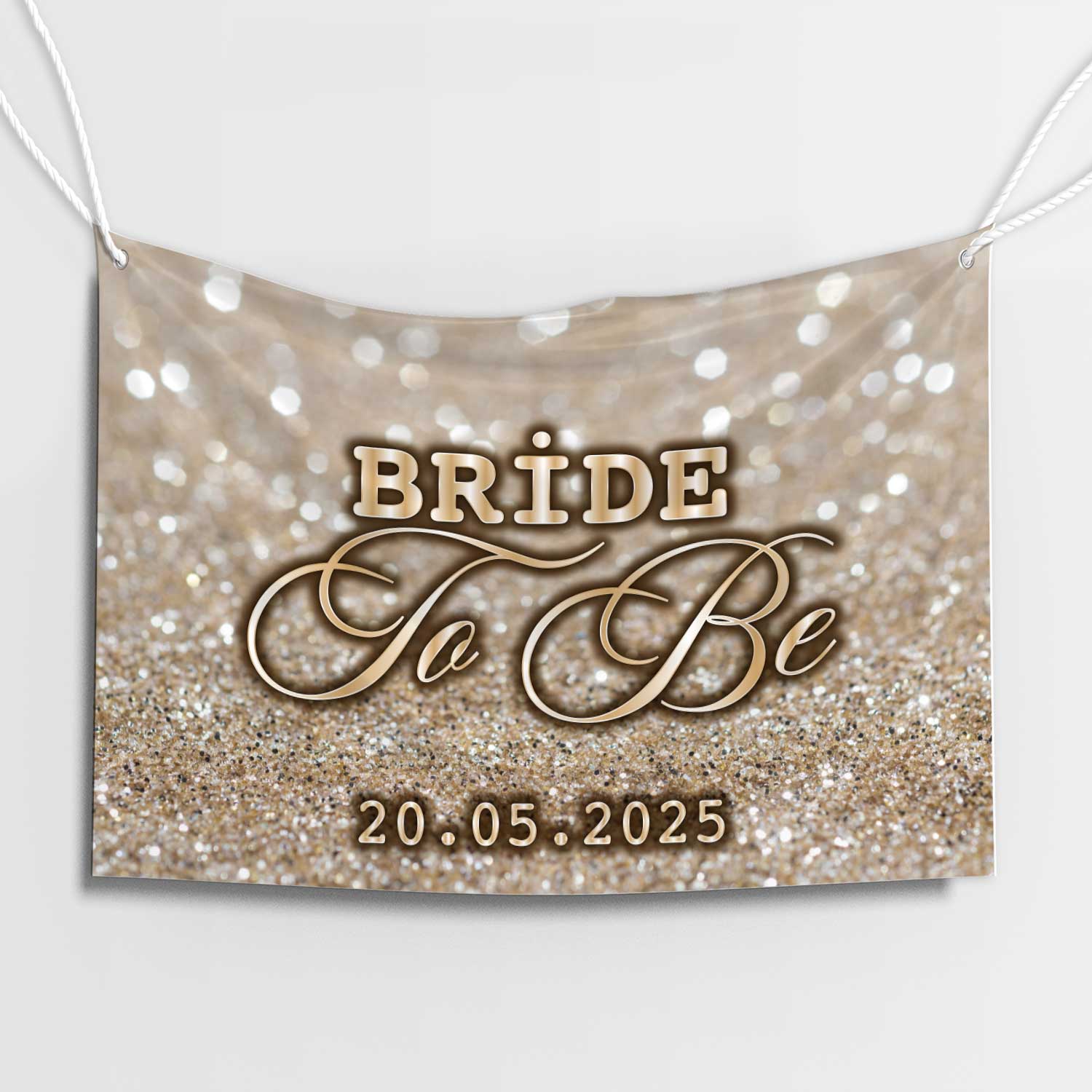 Krem Çiçek Desenli Bride To Be Afişi
